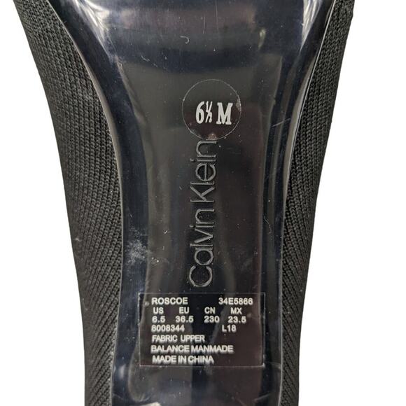 Calvin Klein 6.5 Peep Toe Sock Booties Black Stiletto Heel Chic Y2K Inspired - Picture 10 of 11